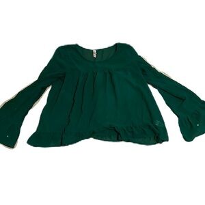 Xhilaration M green sheer top